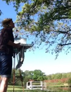 Wind in my Hair.  Wind drying my paint and blowing dust onto the canvas.